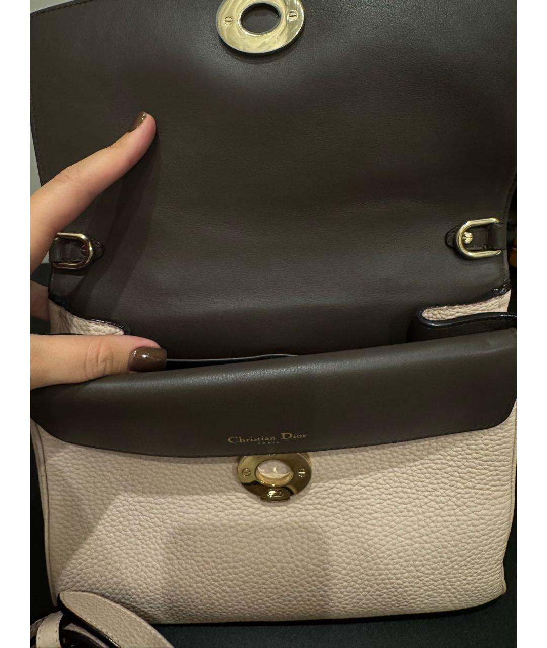 CHRISTIAN DIOR Розовая кожаная сумка с короткими ручками, фото 6