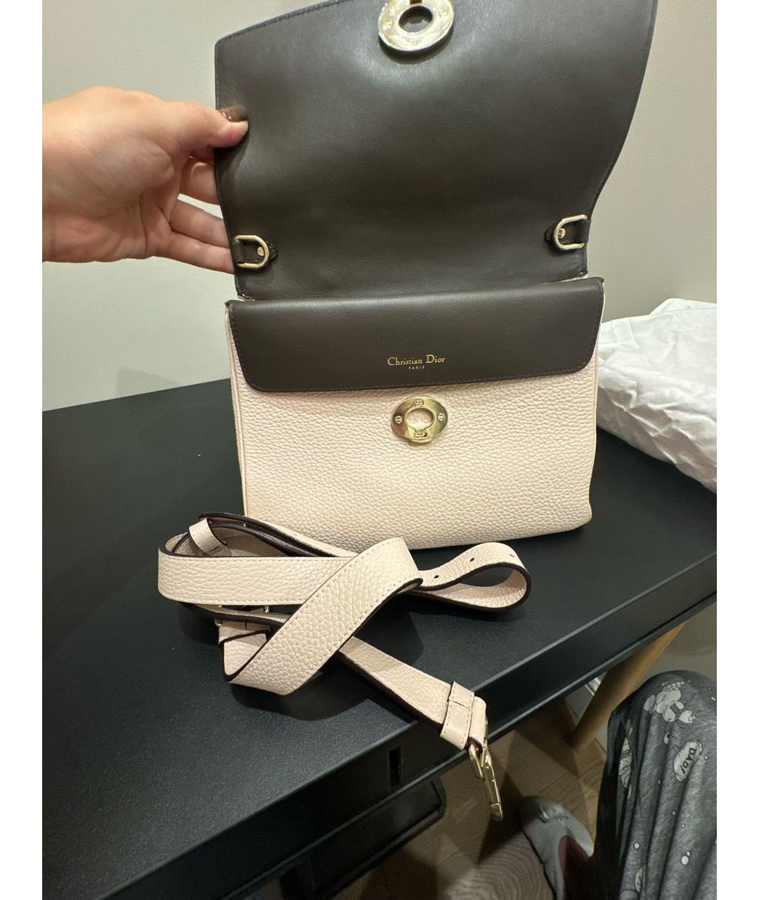 CHRISTIAN DIOR Розовая кожаная сумка с короткими ручками, фото 5