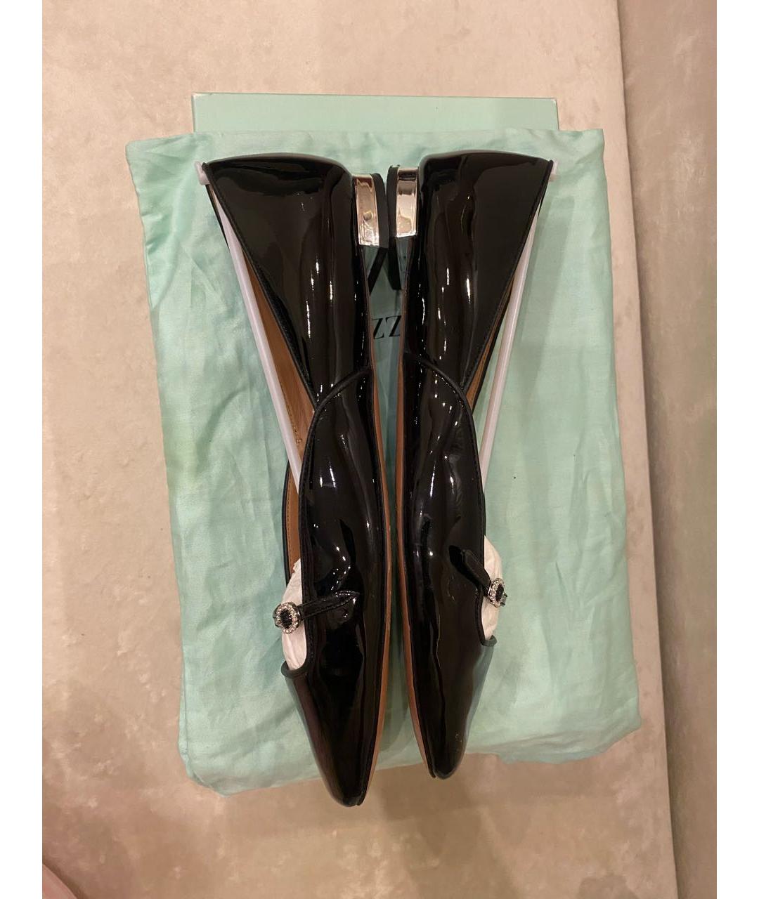 AQUAZZURA Черные балетки из лакированной кожи, фото 5