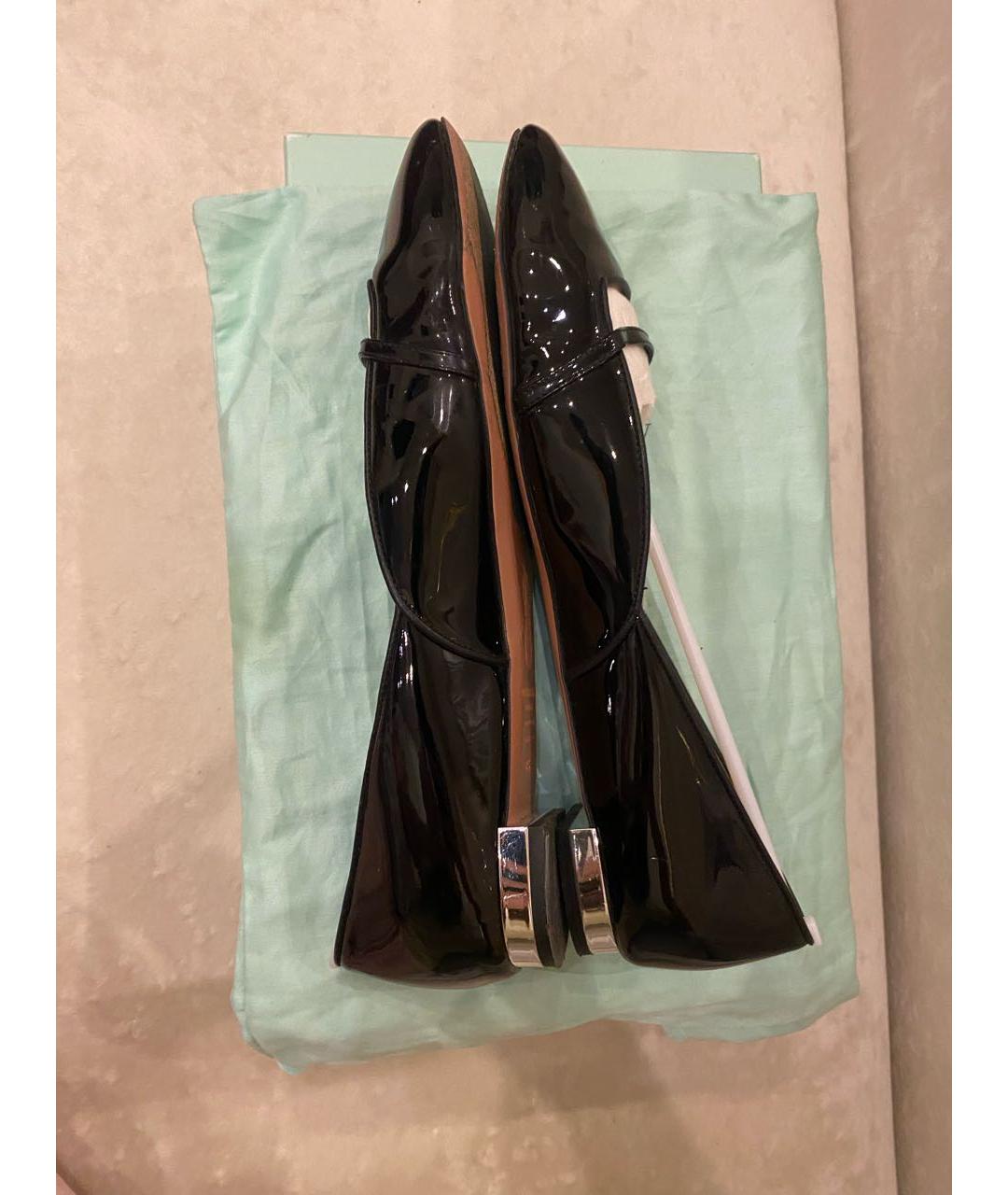 AQUAZZURA Черные балетки из лакированной кожи, фото 6