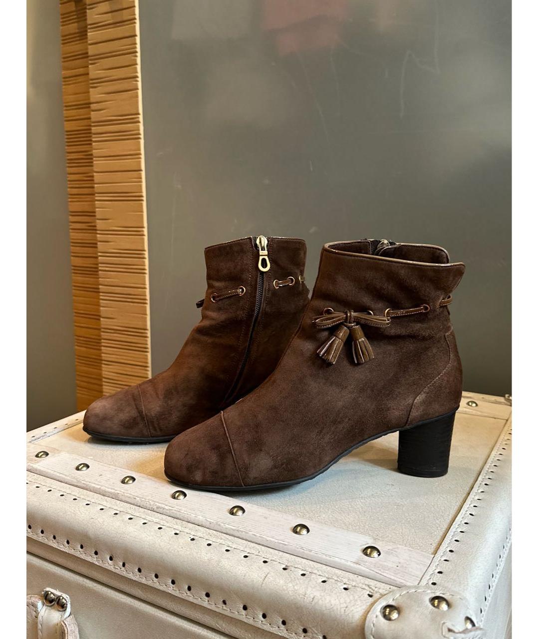BALLY Коричневые замшевые ботильоны, фото 6