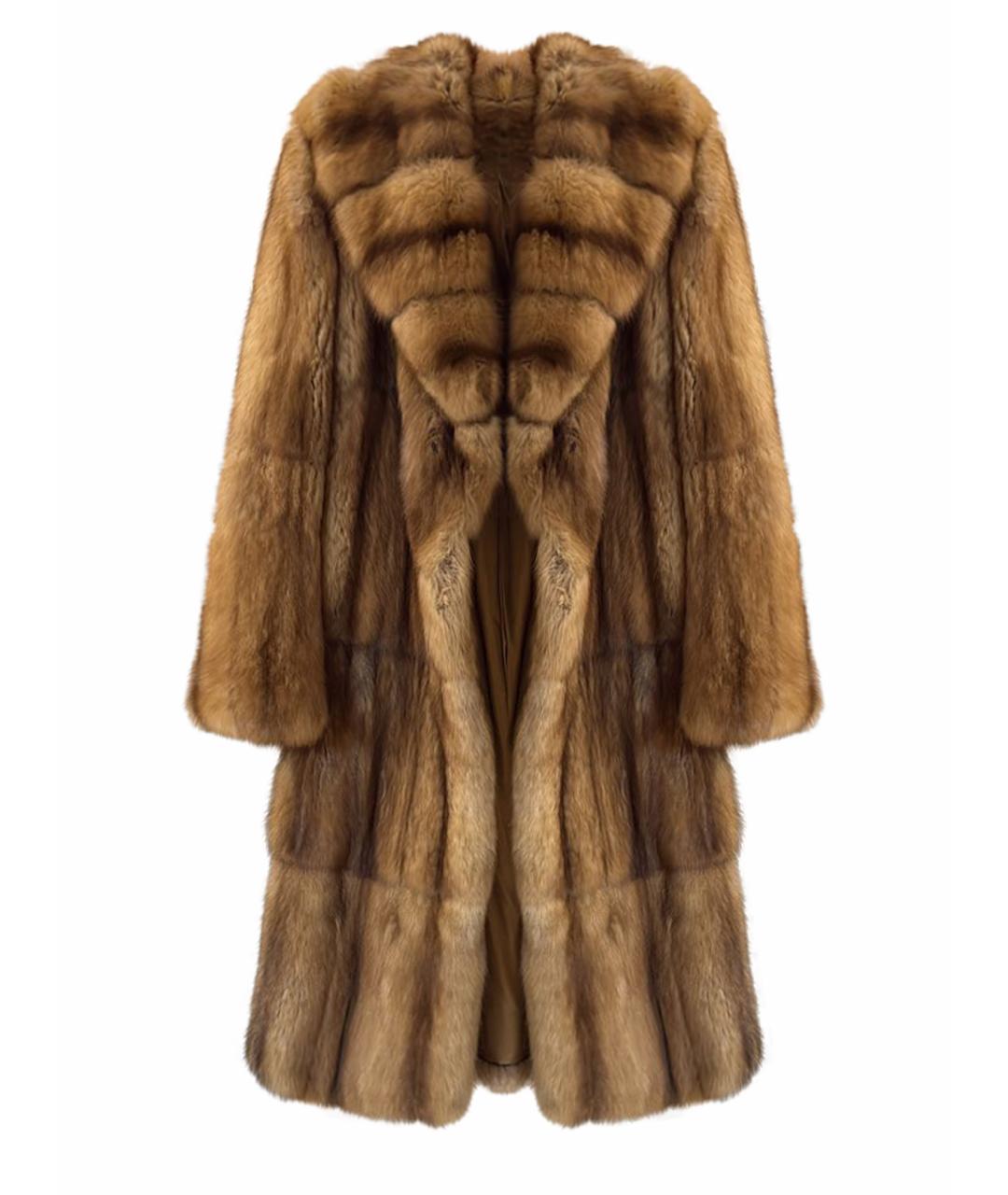 FENDI Коричневая меховая шуба, фото 1