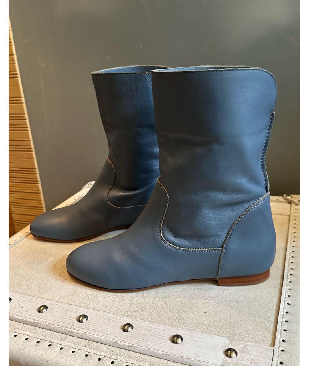 ESCADA Голубые кожаные полусапоги, фото 4