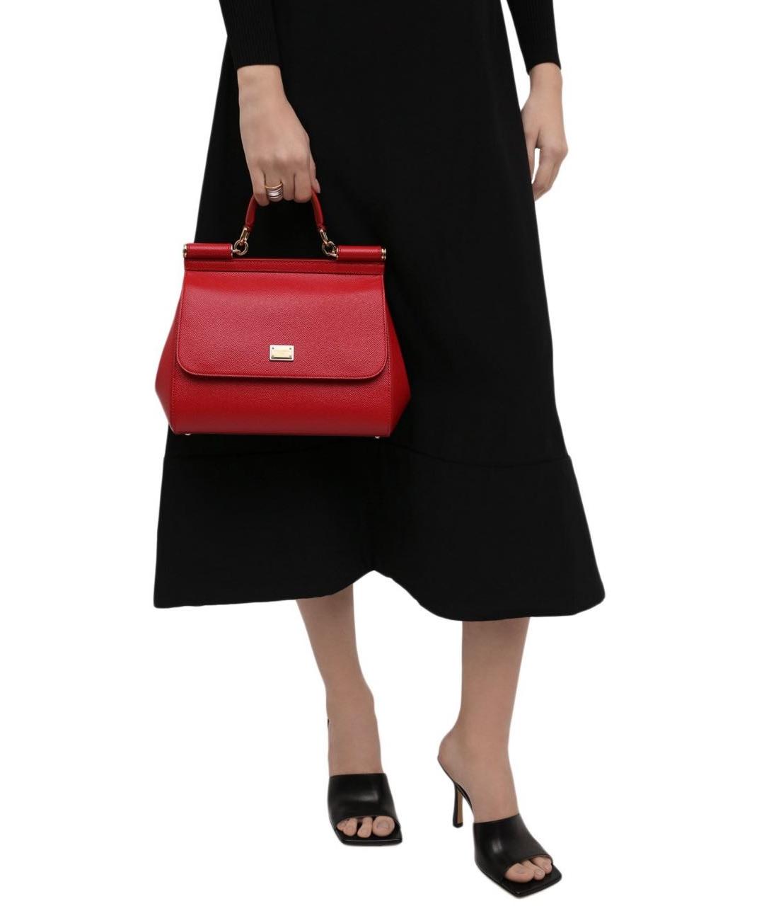 DOLCE&GABBANA Красная кожаная сумка через плечо, фото 3