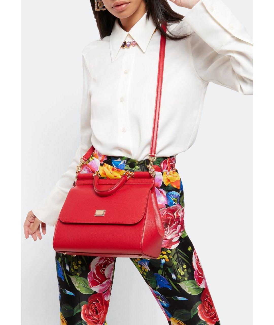 DOLCE&GABBANA Красная кожаная сумка через плечо, фото 4