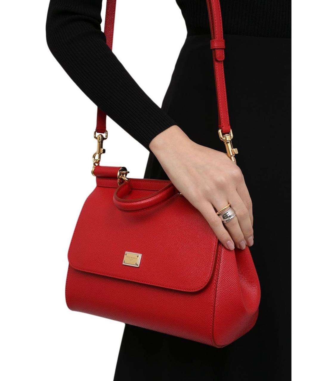 DOLCE&GABBANA Красная кожаная сумка через плечо, фото 2