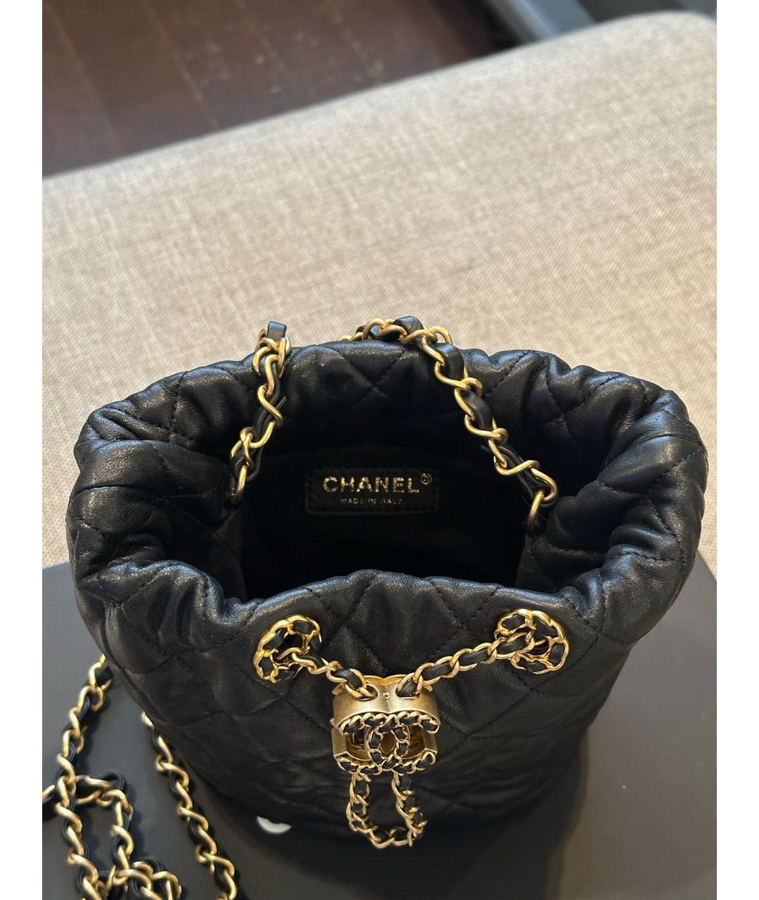 CHANEL Черная кожаная сумка через плечо, фото 4
