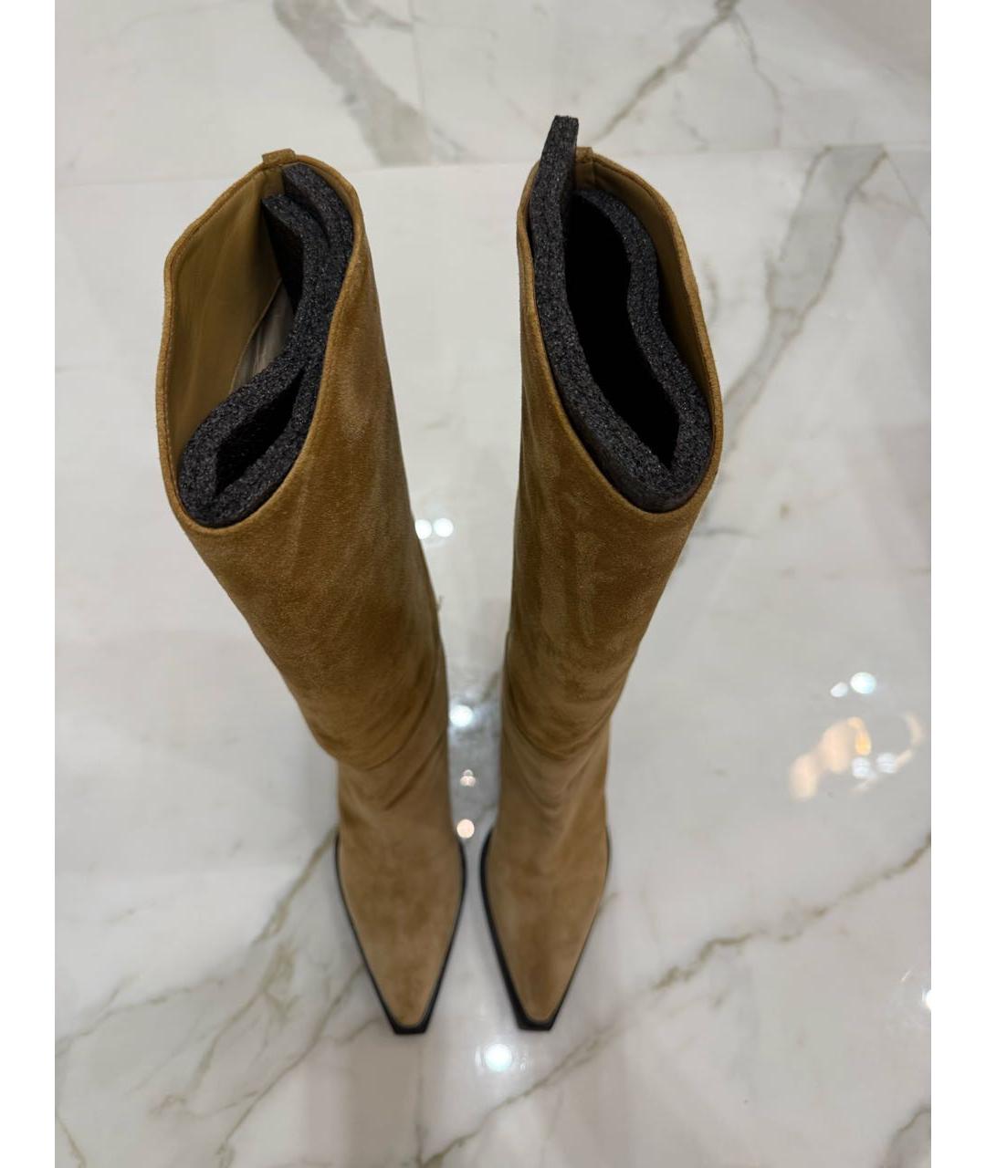 JIMMY CHOO Бежевые замшевые сапоги, фото 2