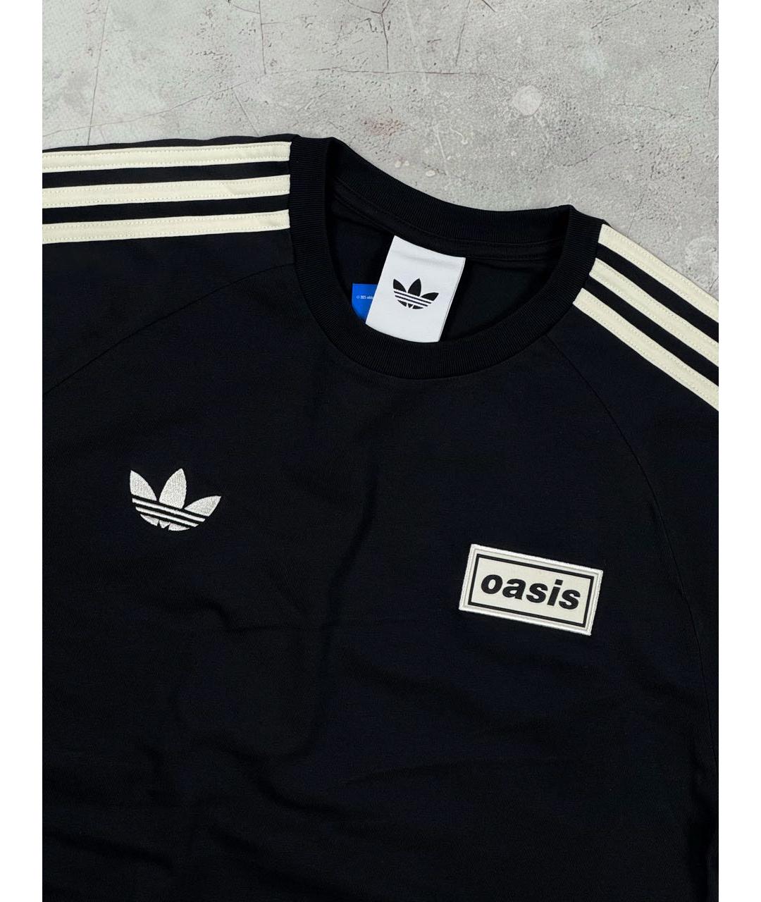 ADIDAS Черная хлопковая футболка, фото 3