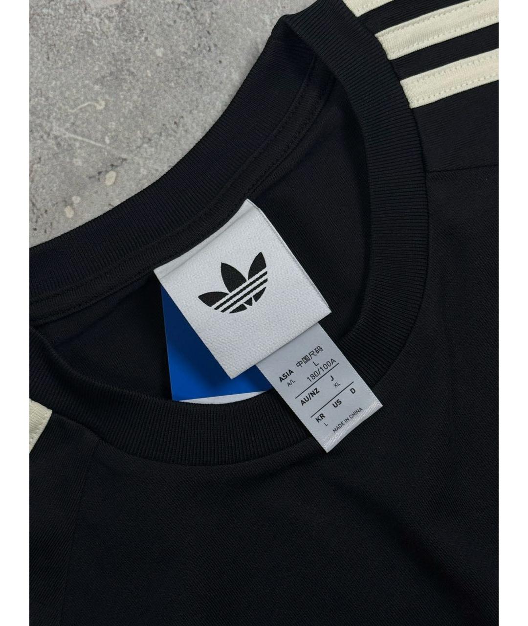 ADIDAS Черная хлопковая футболка, фото 5
