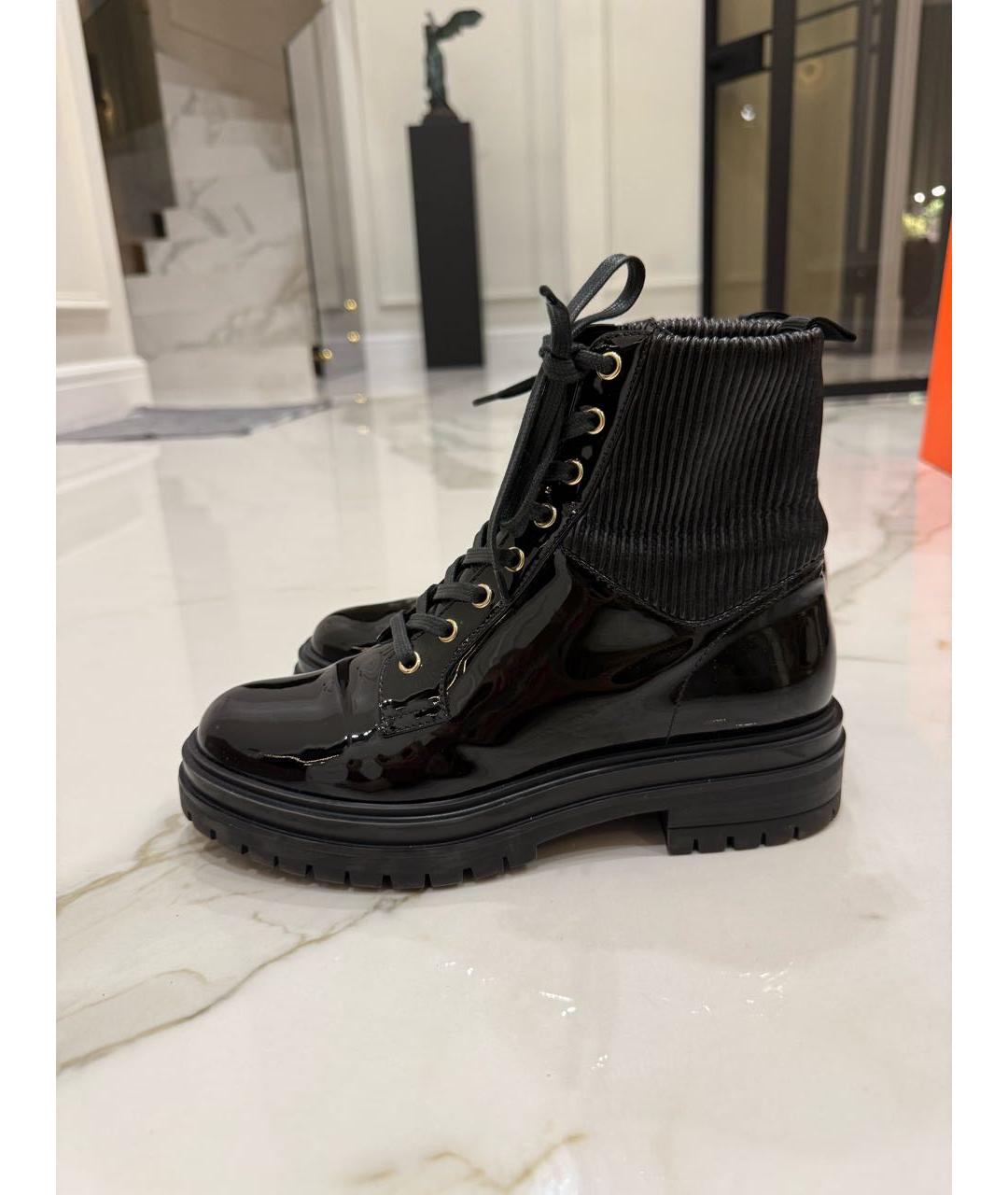 GIANVITO ROSSI Черные ботинки из лакированной кожи, фото 5