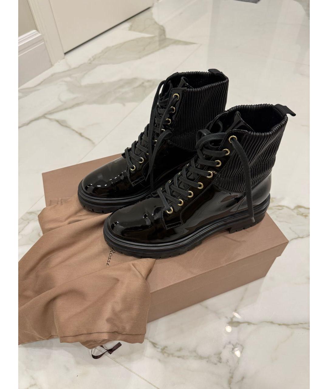 GIANVITO ROSSI Черные ботинки из лакированной кожи, фото 2
