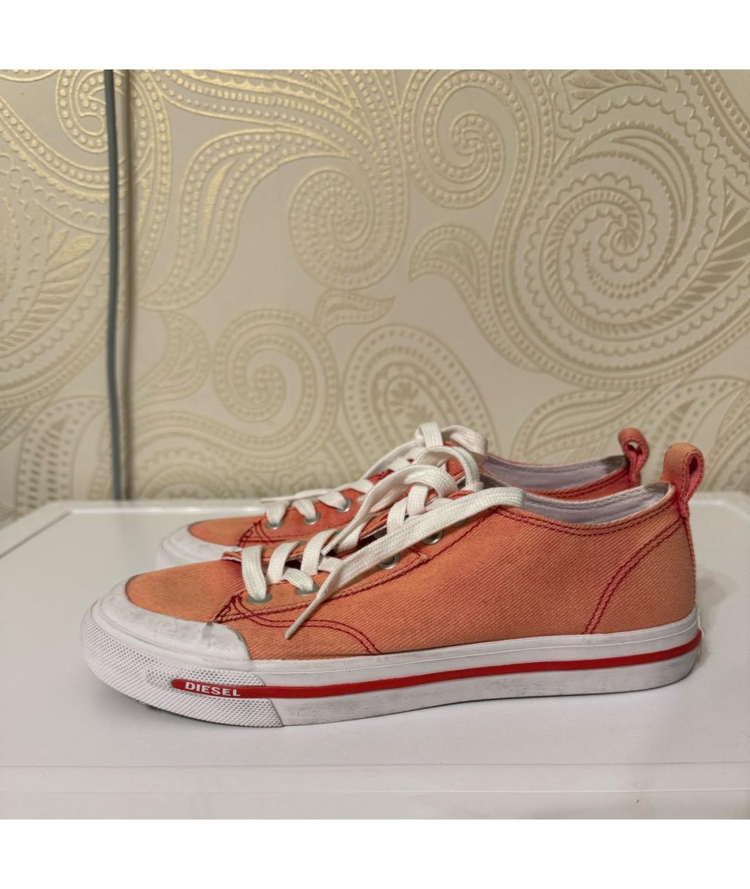 DIESEL Коралловые текстильные кеды, фото 6