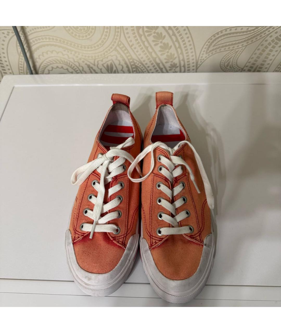 DIESEL Коралловые текстильные кеды, фото 2