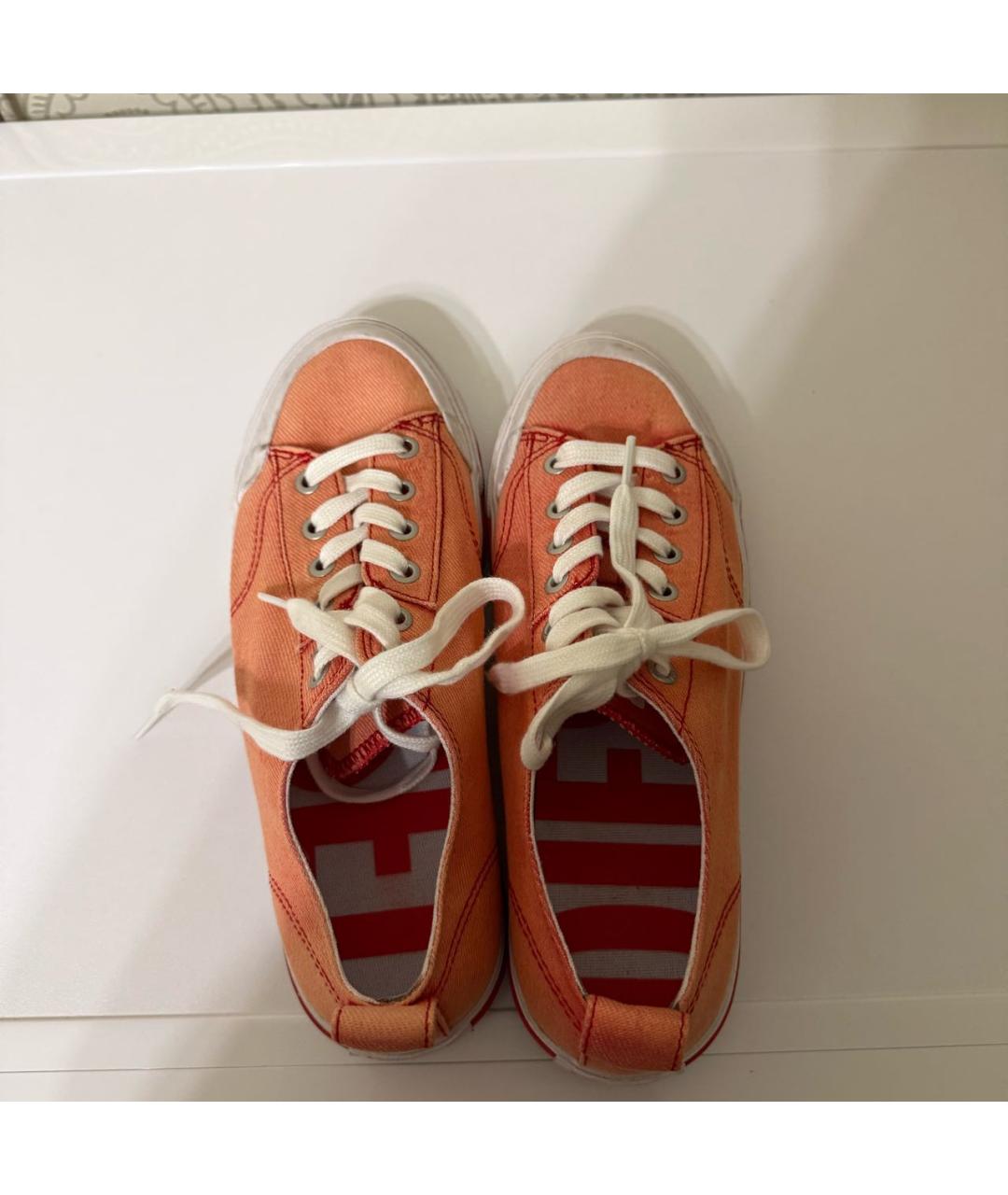 DIESEL Коралловые текстильные кеды, фото 3