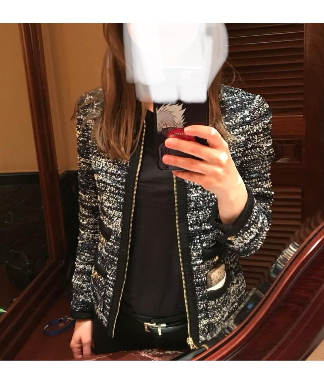 JUICY COUTURE Темно-синий полиэстеровый жакет/пиджак, фото 6