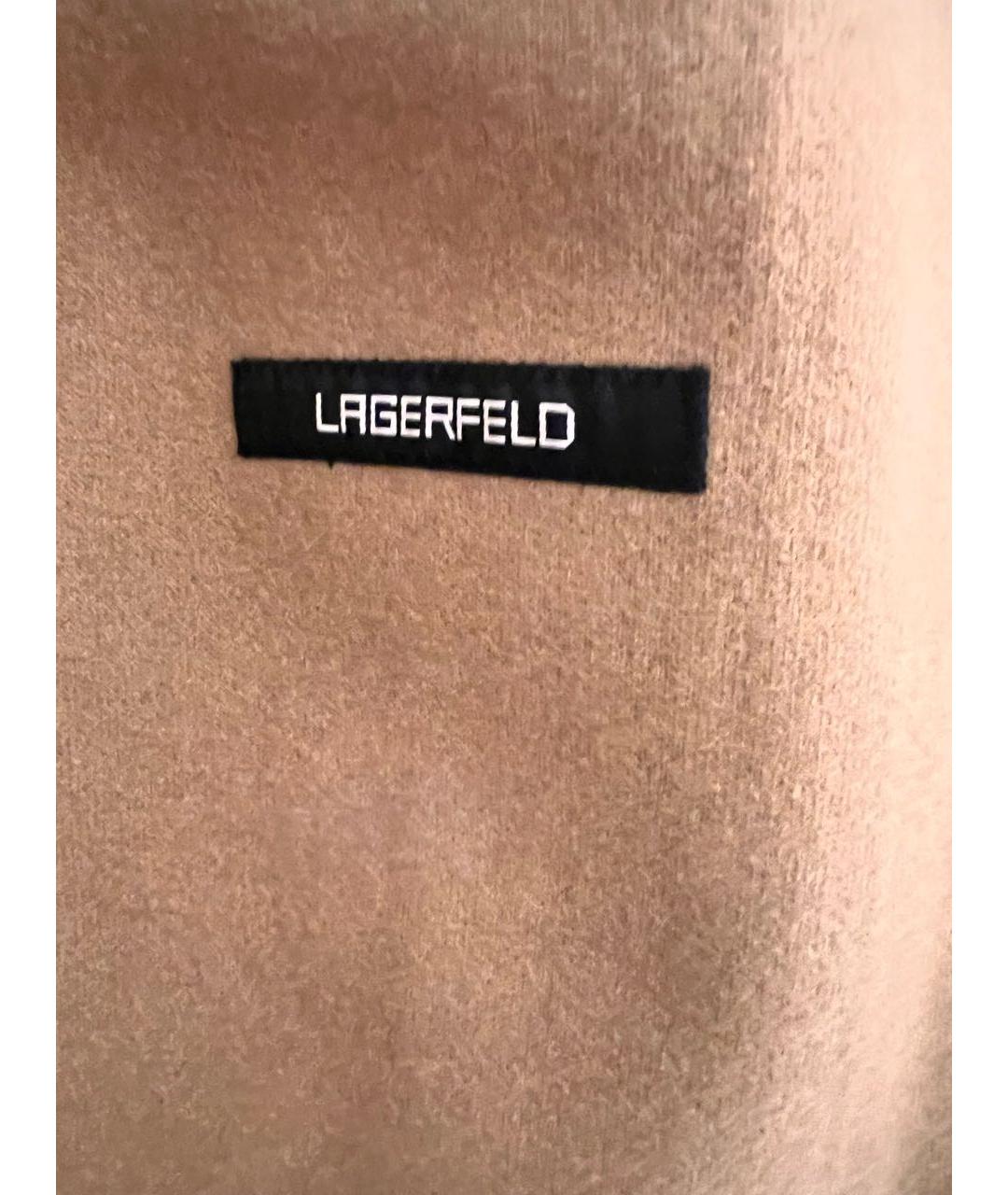 KARL LAGERFELD Бежевое шерстяное пальто, фото 3