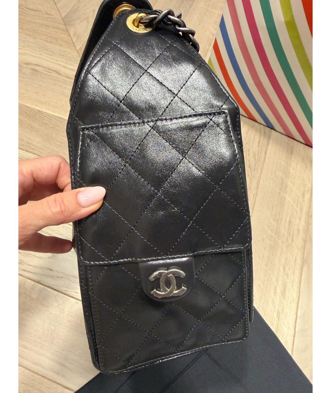 CHANEL Черная кожаная сумка через плечо, фото 3