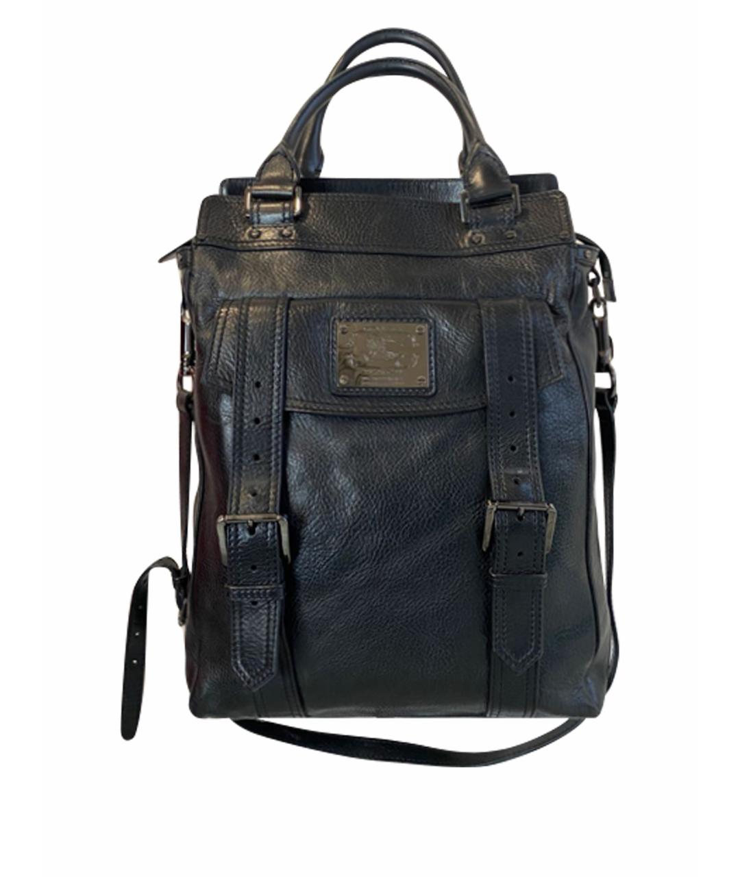 BURBERRY Черная кожаная сумка на плечо, фото 1