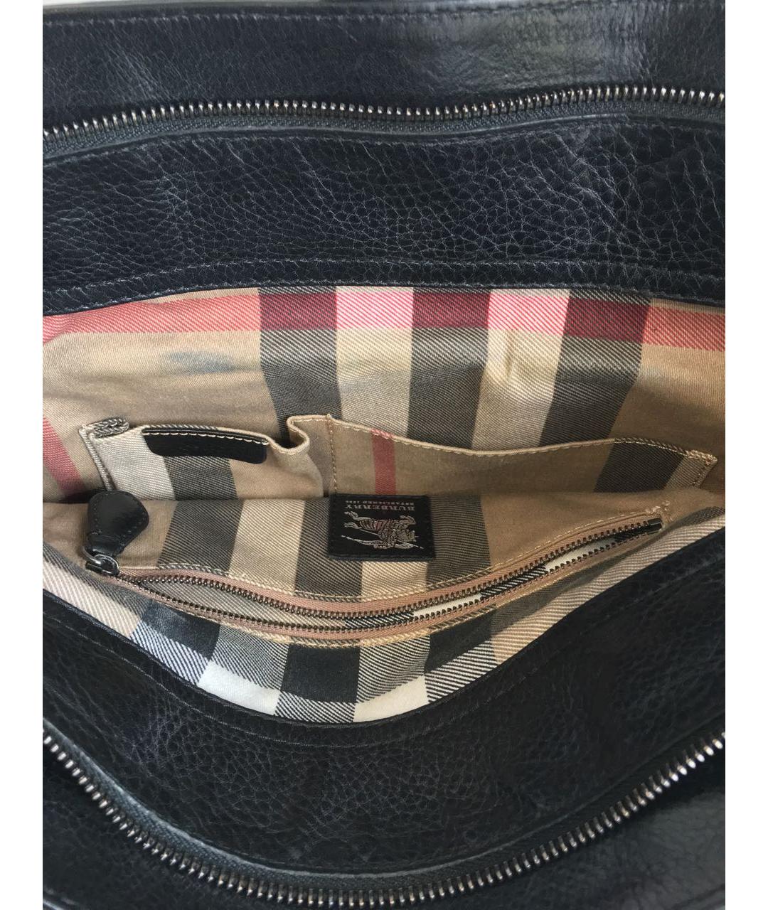 BURBERRY Черная кожаная сумка на плечо, фото 4