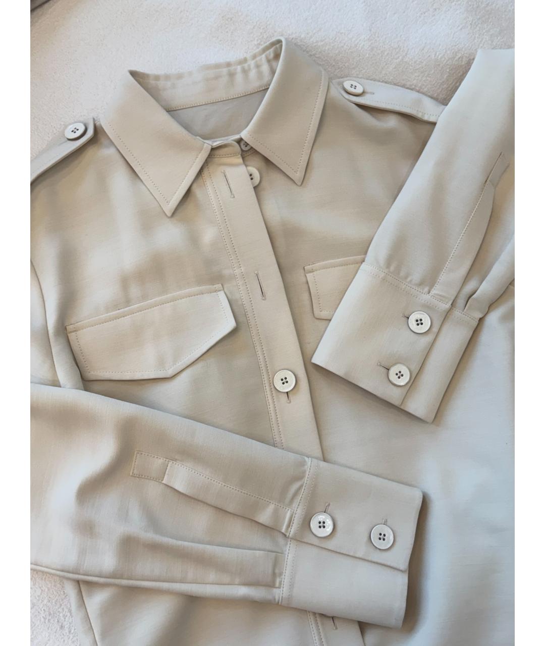 JIL SANDER Бежевая шерстяная рубашка, фото 5
