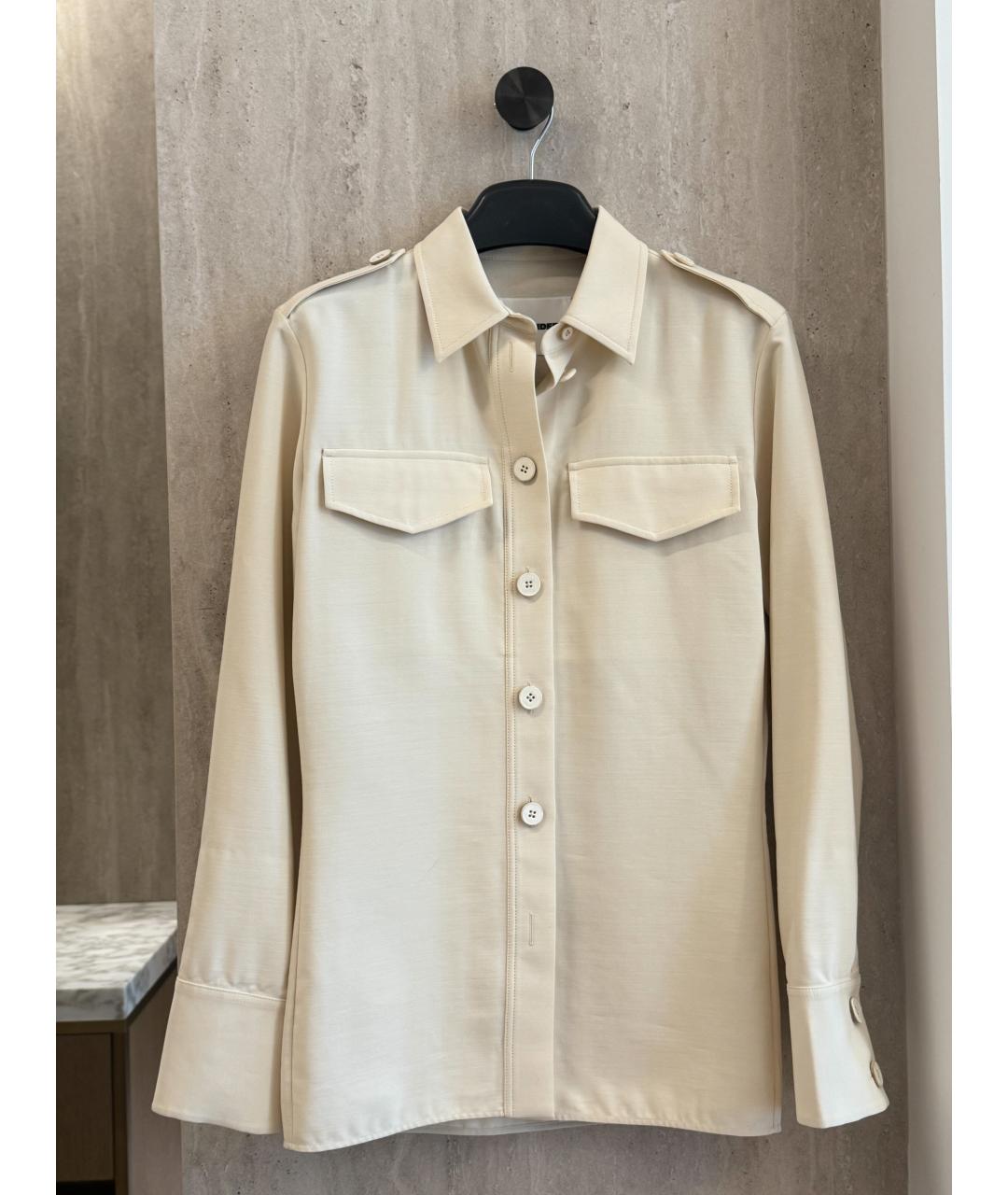 JIL SANDER Бежевая шерстяная рубашка, фото 8
