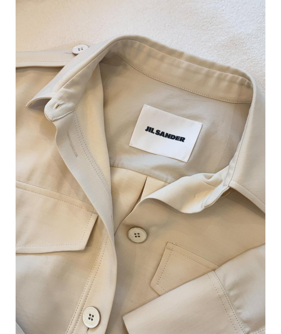 JIL SANDER Бежевая шерстяная рубашка, фото 7