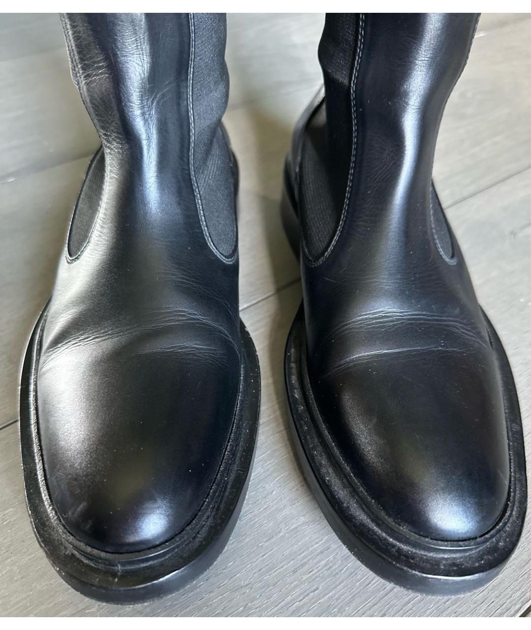 JIL SANDER Черные кожаные сапоги, фото 3