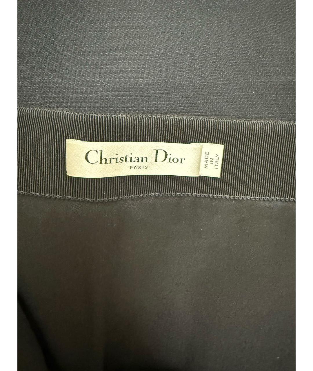 CHRISTIAN DIOR Черная шерстяная юбка миди, фото 4