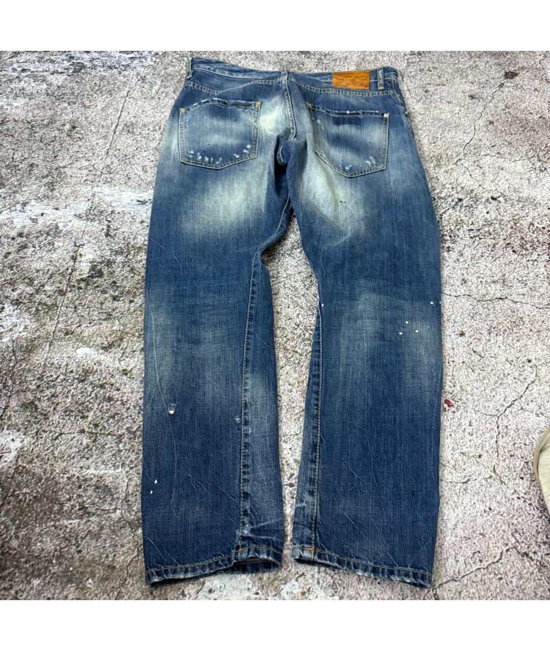DSQUARED2 Синие хлопко-эластановые прямые джинсы, фото 2