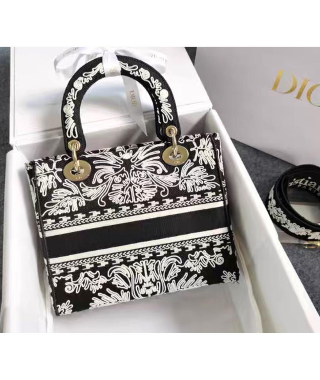 CHRISTIAN DIOR Черная жаккардовая сумка тоут, фото 4