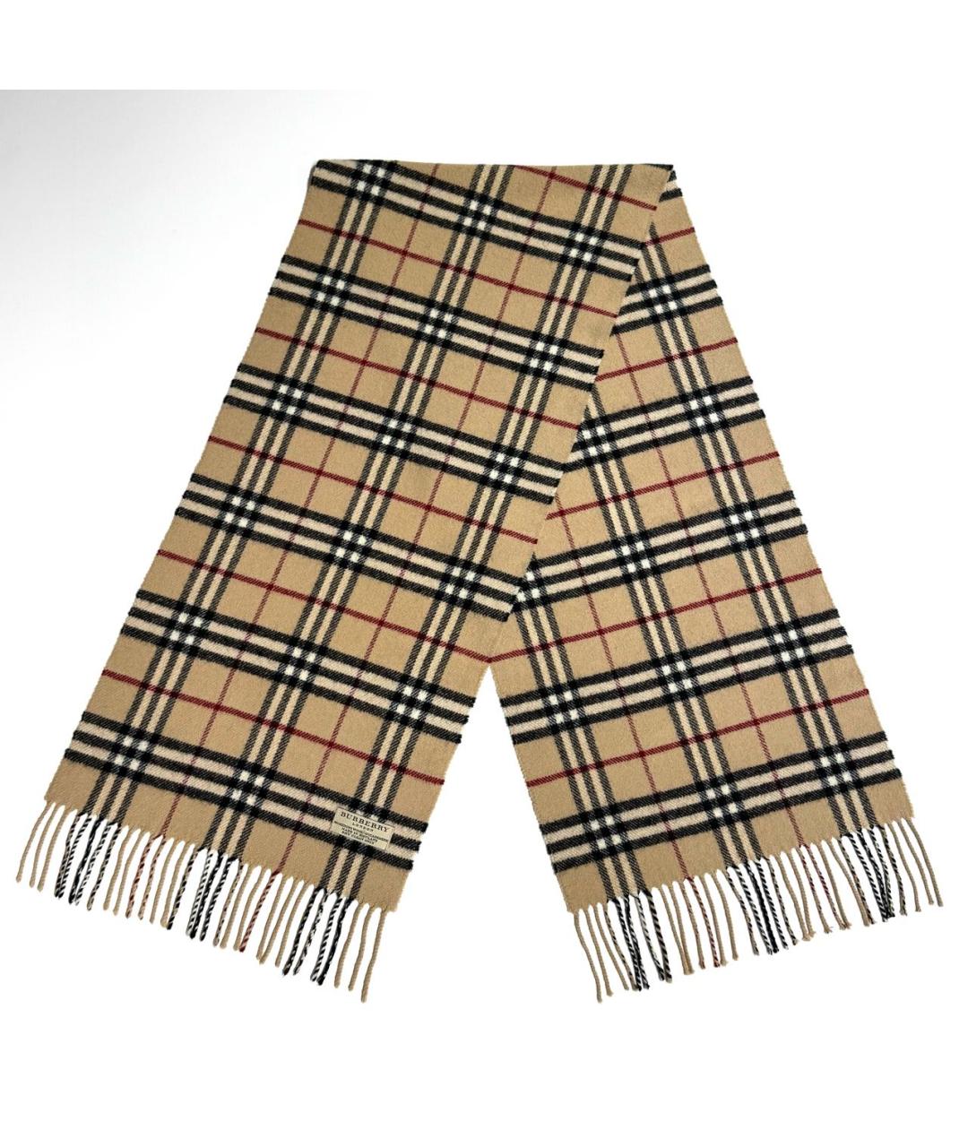 BURBERRY Бежевый шерстяной шарф, фото 6