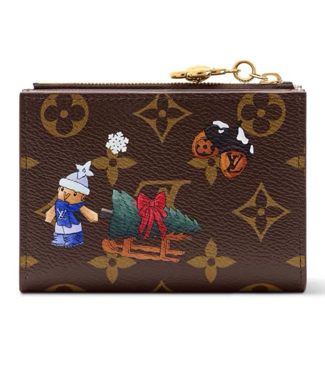 LOUIS VUITTON Коричневый кожаный кошелек, фото 6