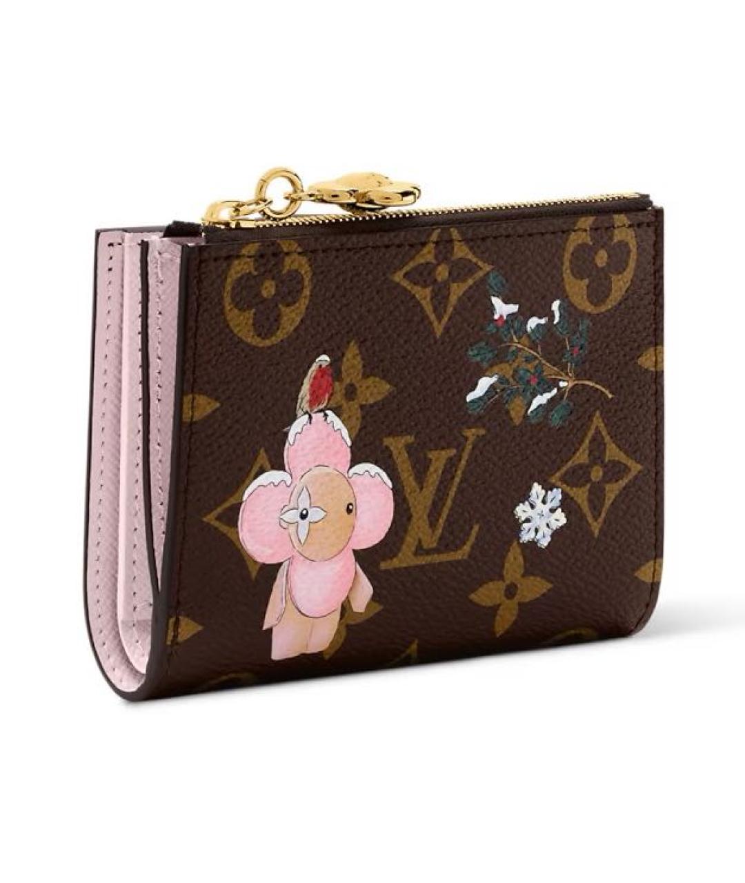 LOUIS VUITTON Коричневый кожаный кошелек, фото 4