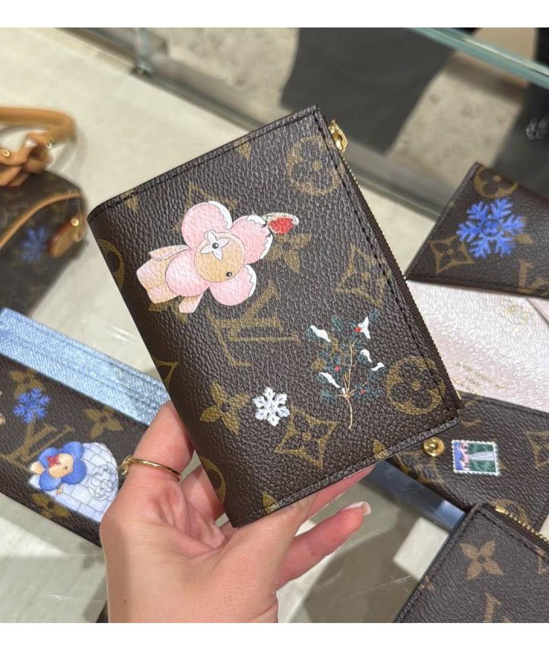 LOUIS VUITTON Коричневый кожаный кошелек, фото 2