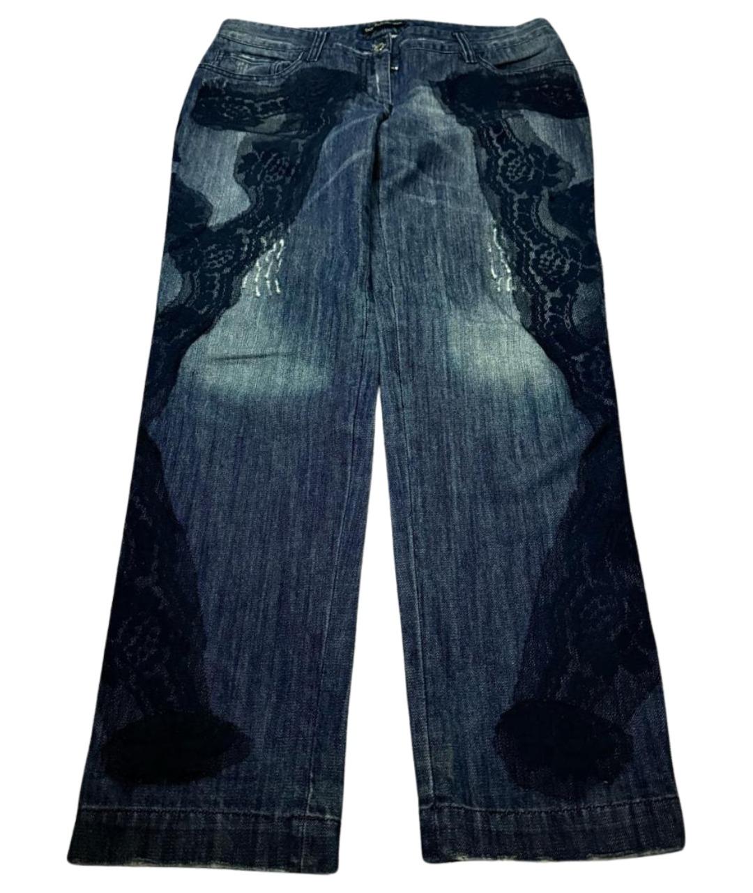 DOLCE&GABBANA Синие хлопковые прямые джинсы, фото 1