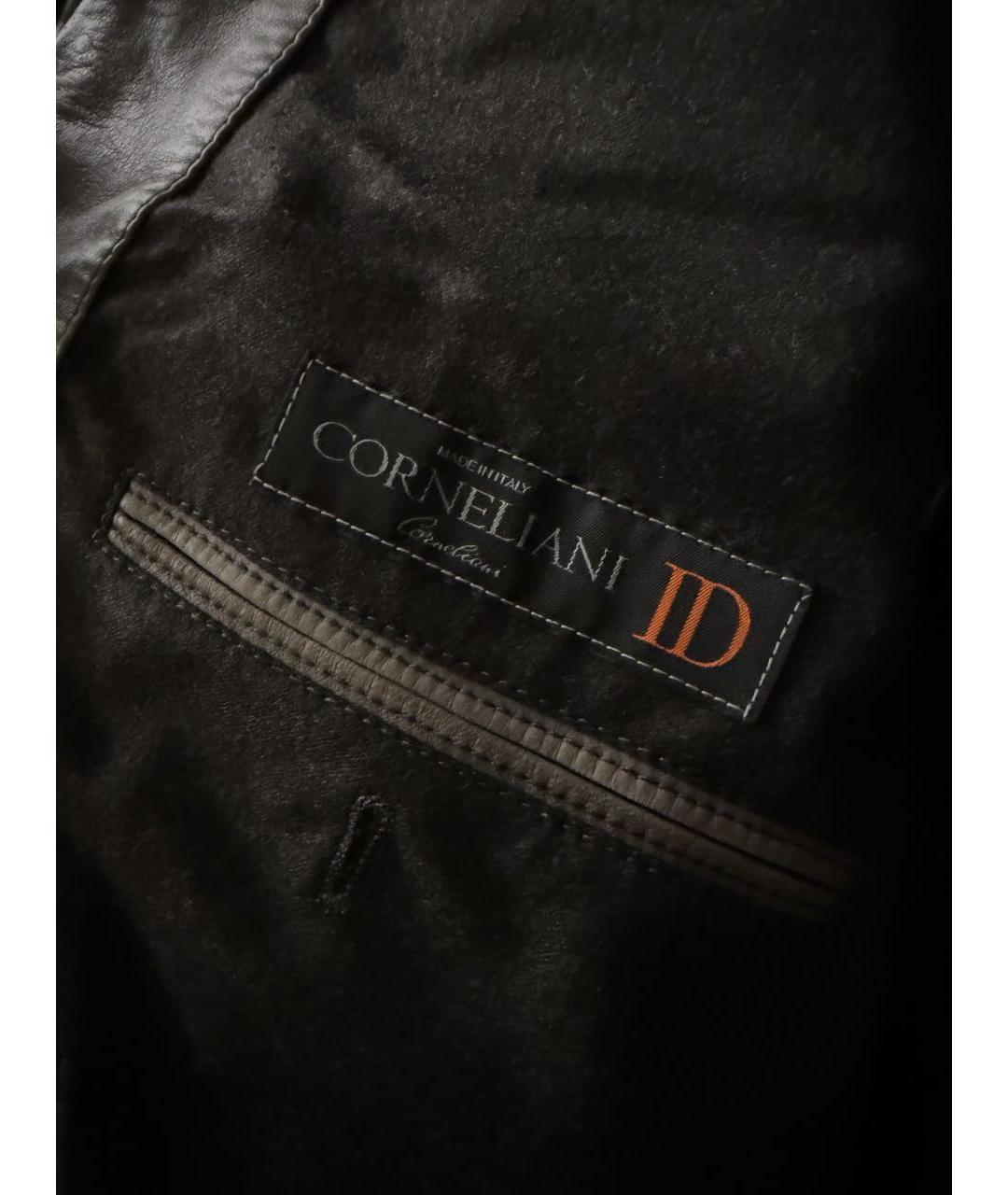 CORNELIANI Антрацитовый кожаный пуховик, фото 4