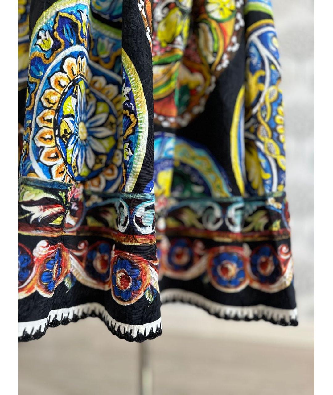 DOLCE&GABBANA Мульти хлопковая юбка миди, фото 4