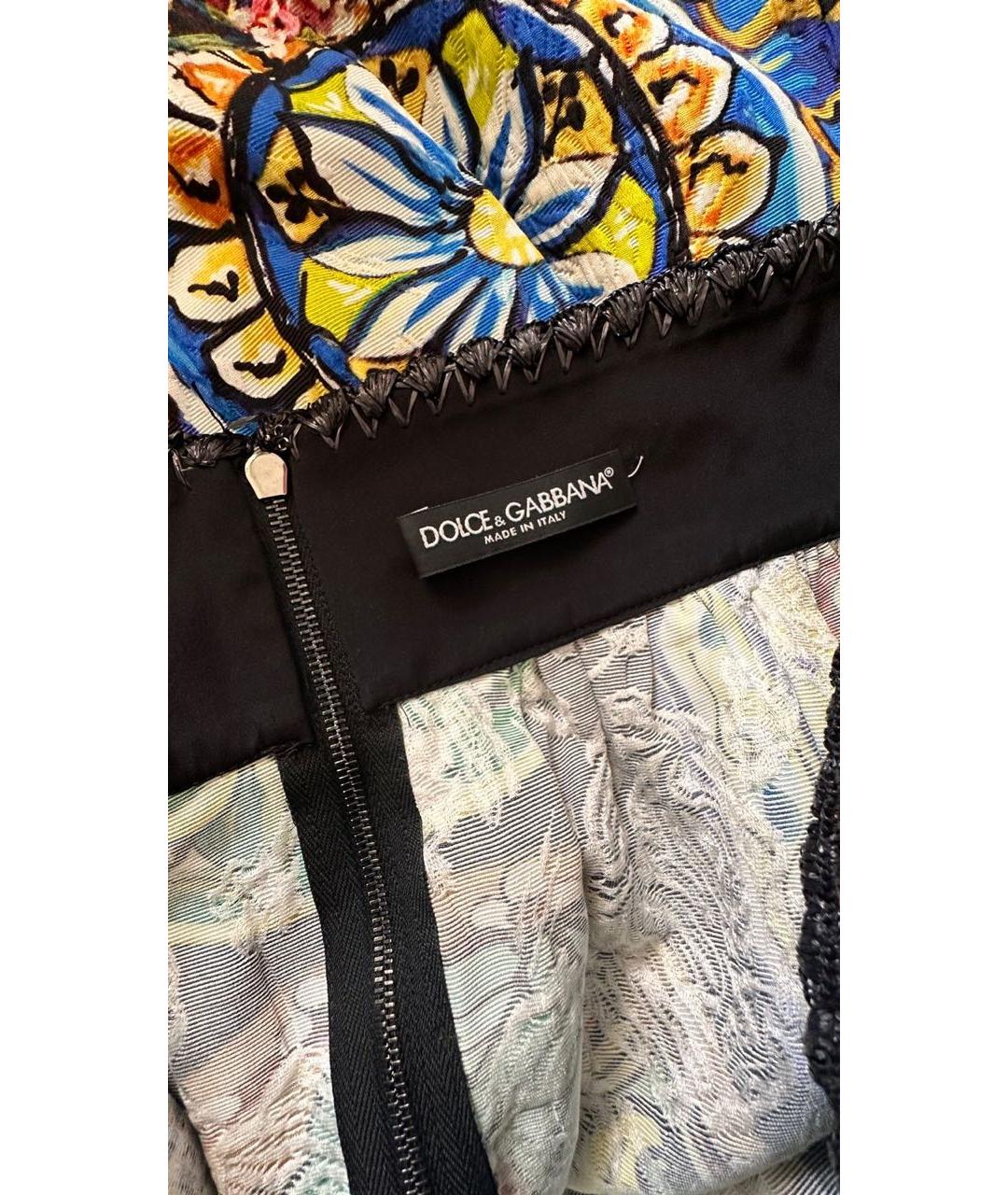 DOLCE&GABBANA Мульти хлопковая юбка миди, фото 2