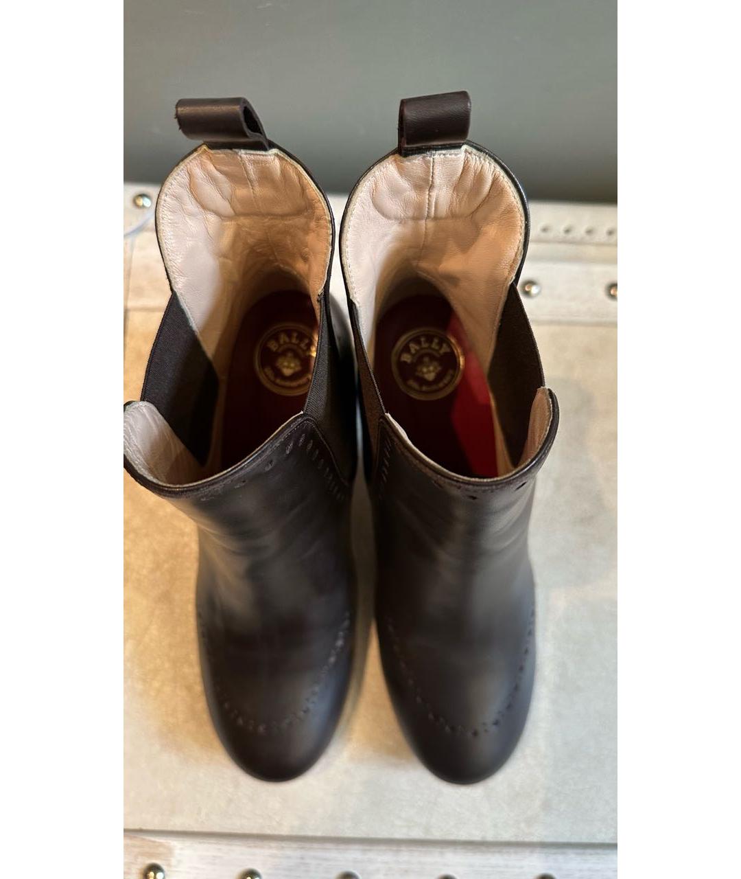BALLY Черные кожаные ботильоны, фото 5