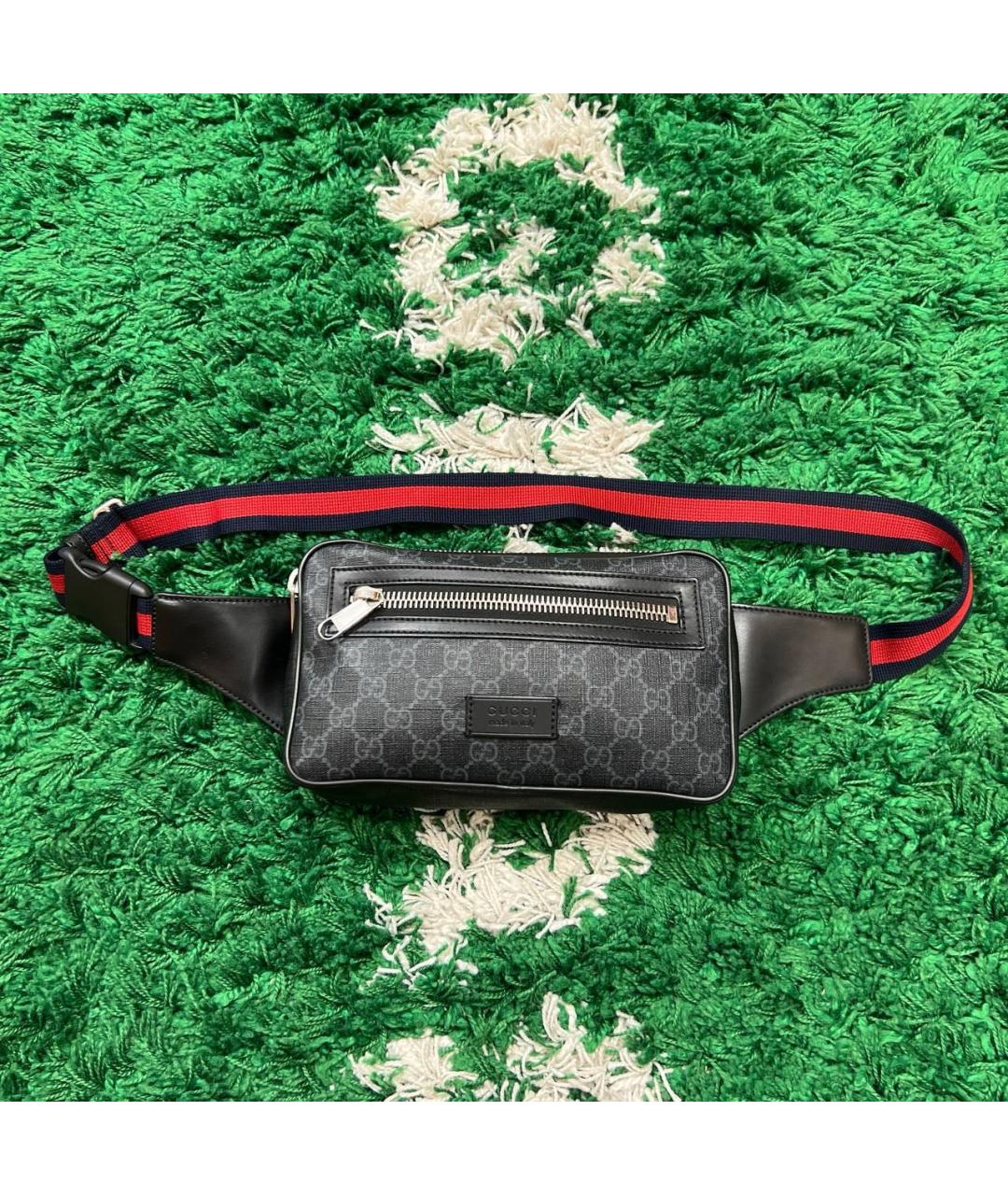 GUCCI Черная кожаная поясная сумка, фото 5