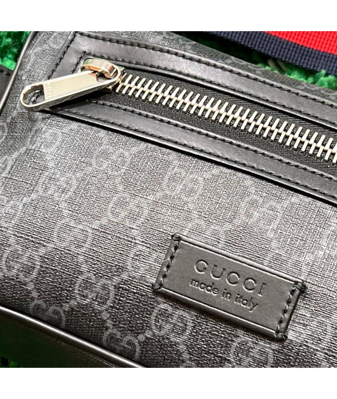 GUCCI Черная кожаная поясная сумка, фото 3