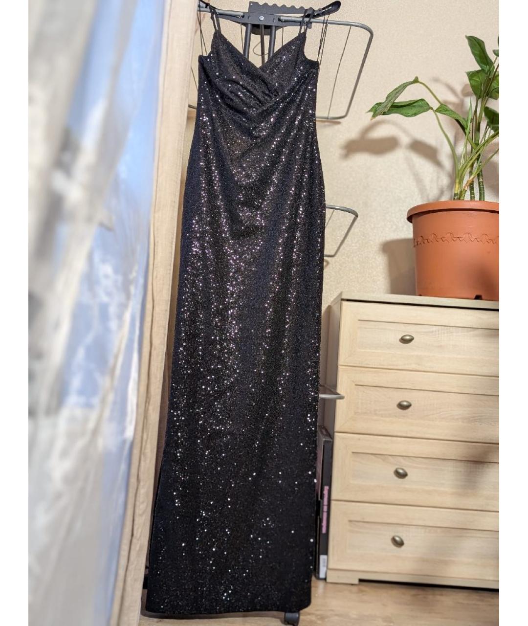 BALMAIN Черное полиэстеровое вечернее платье, фото 10