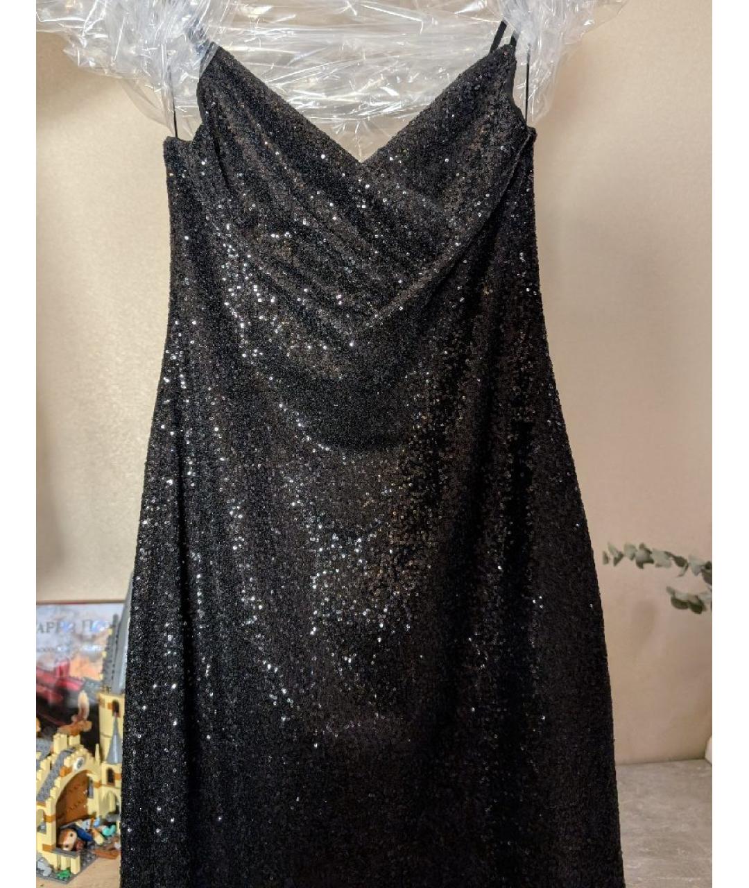 BALMAIN Черное полиэстеровое вечернее платье, фото 5