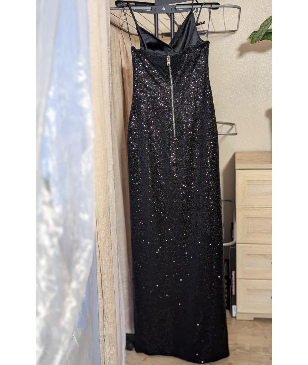 BALMAIN Черное полиэстеровое вечернее платье, фото 2
