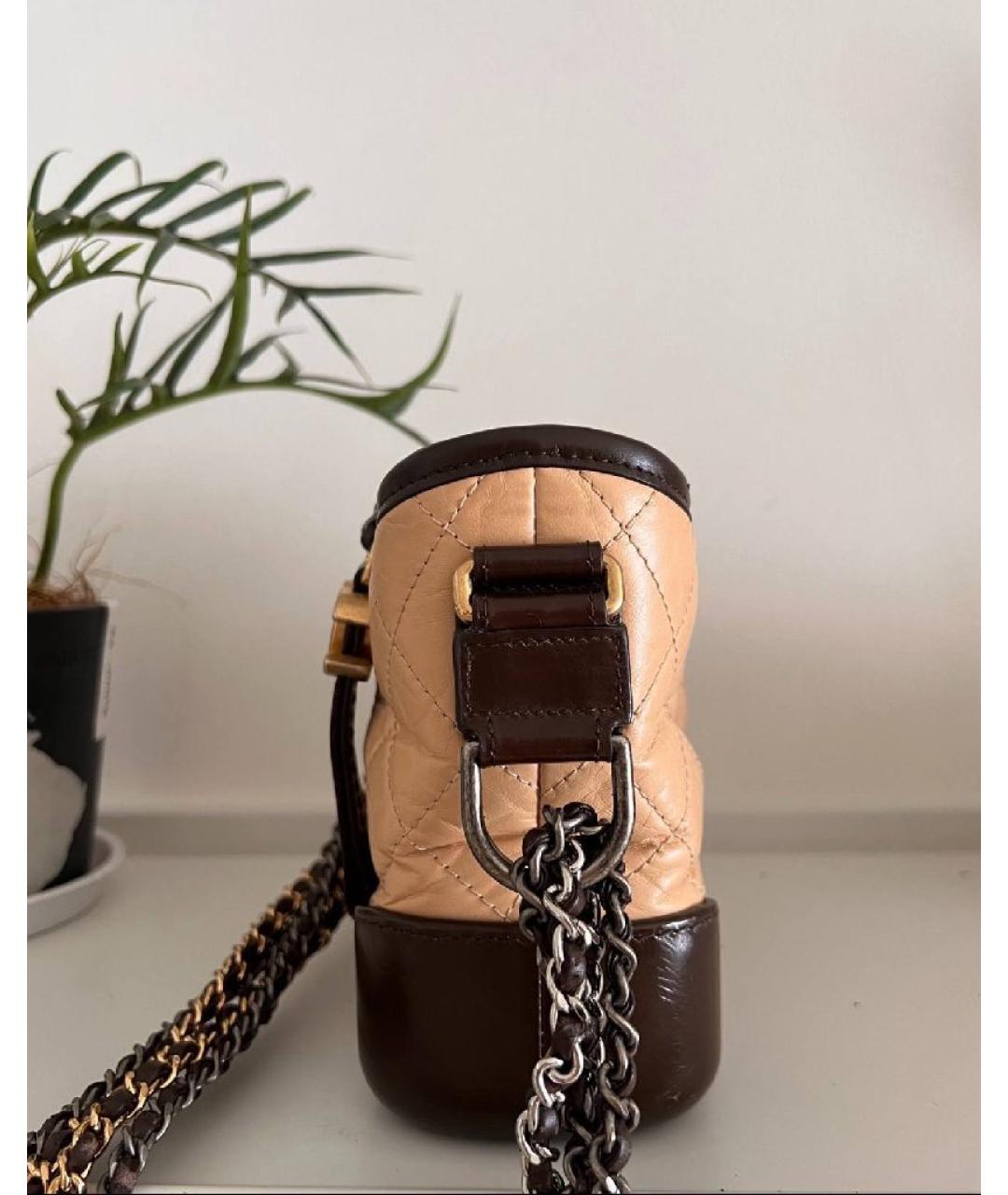 CHANEL Бежевая кожаная сумка через плечо, фото 2