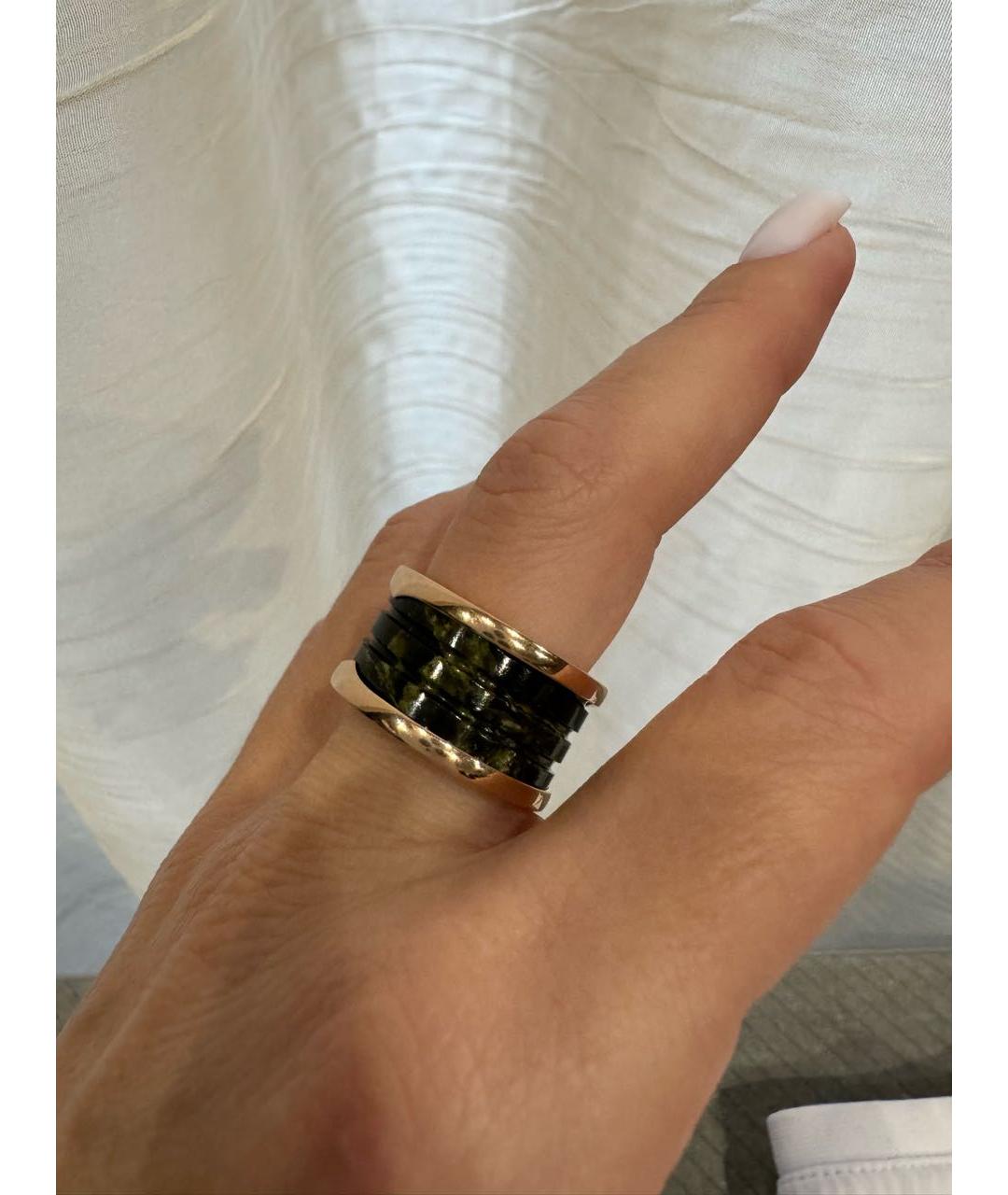 BVLGARI Зеленые кольцо из розового золота, фото 5