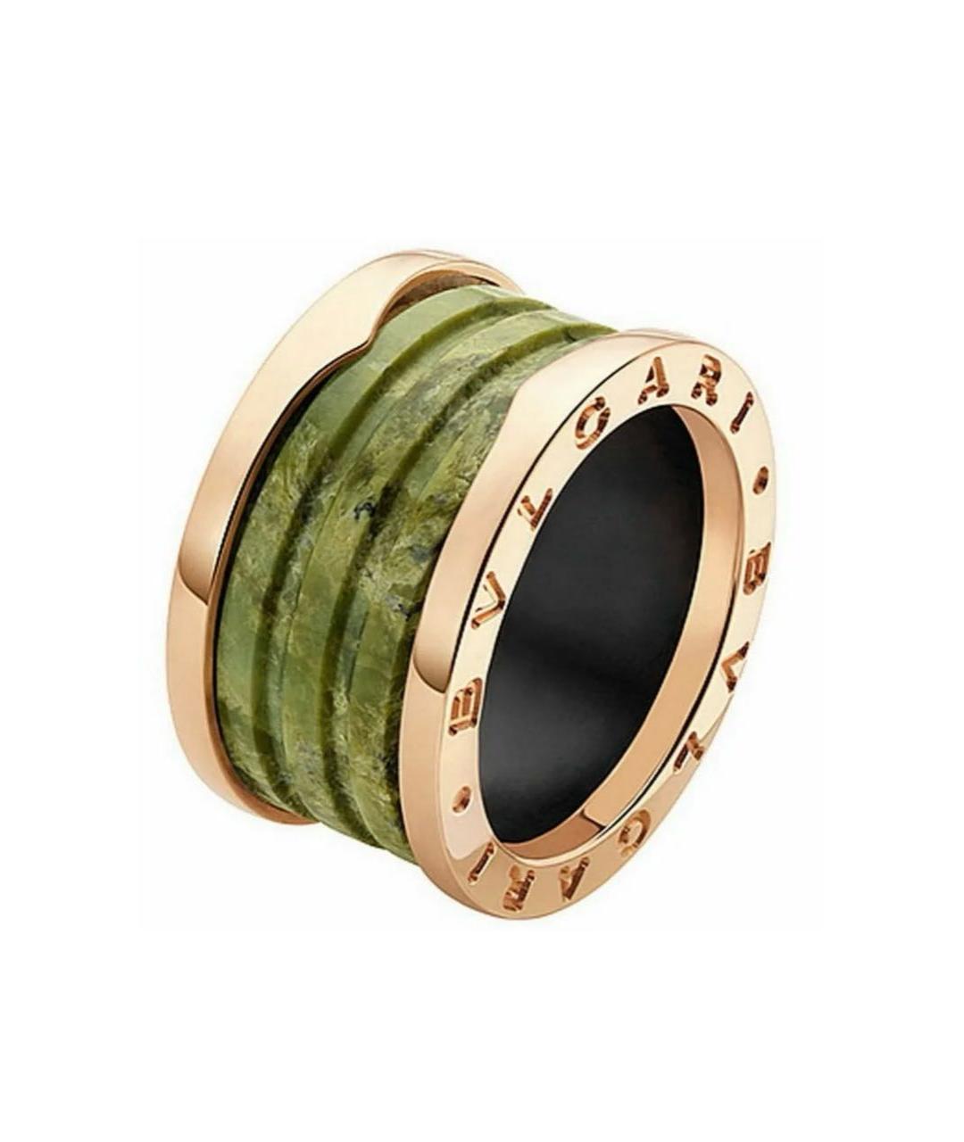 BVLGARI Зеленые кольцо из розового золота, фото 1