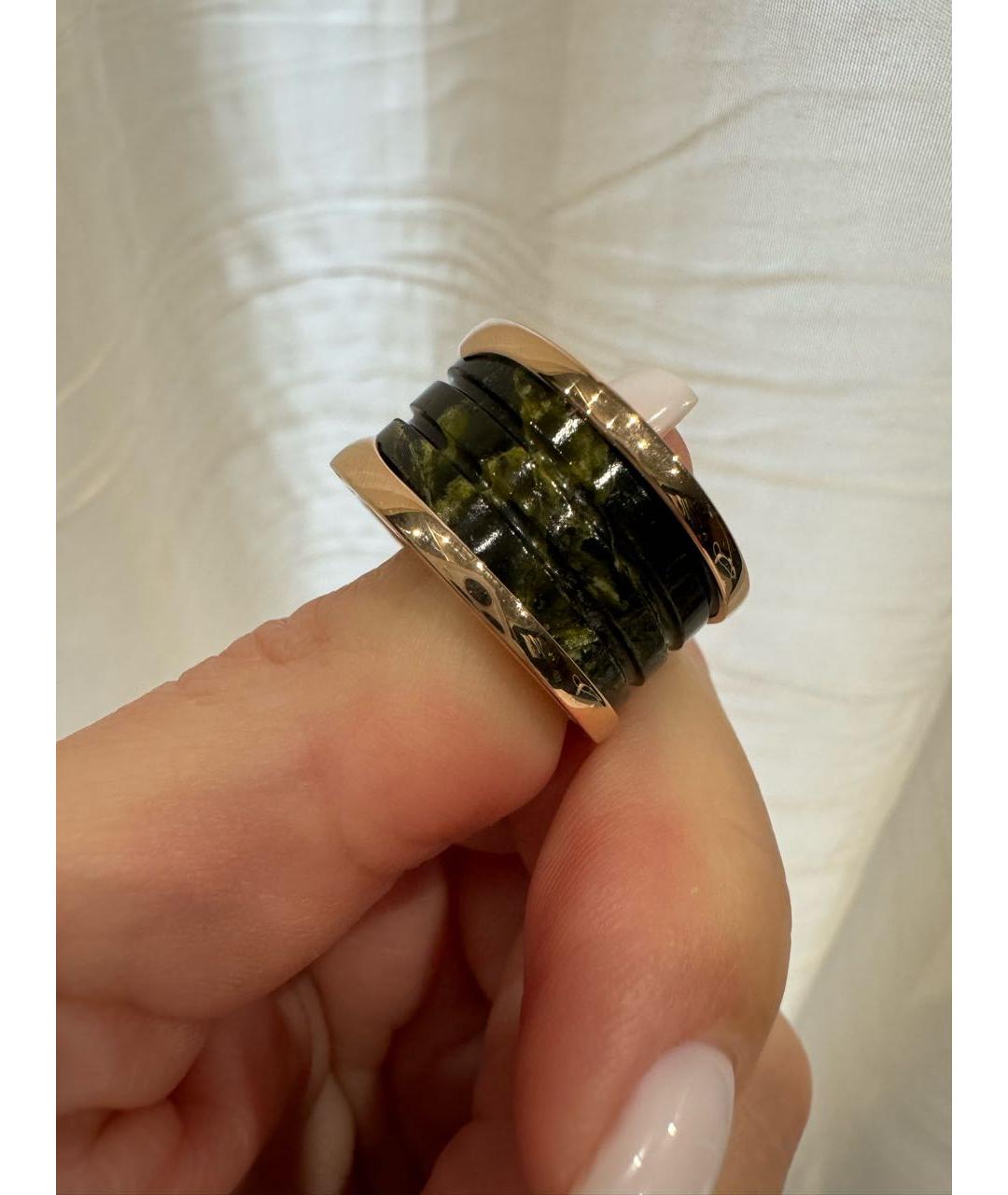 BVLGARI Зеленые кольцо из розового золота, фото 2