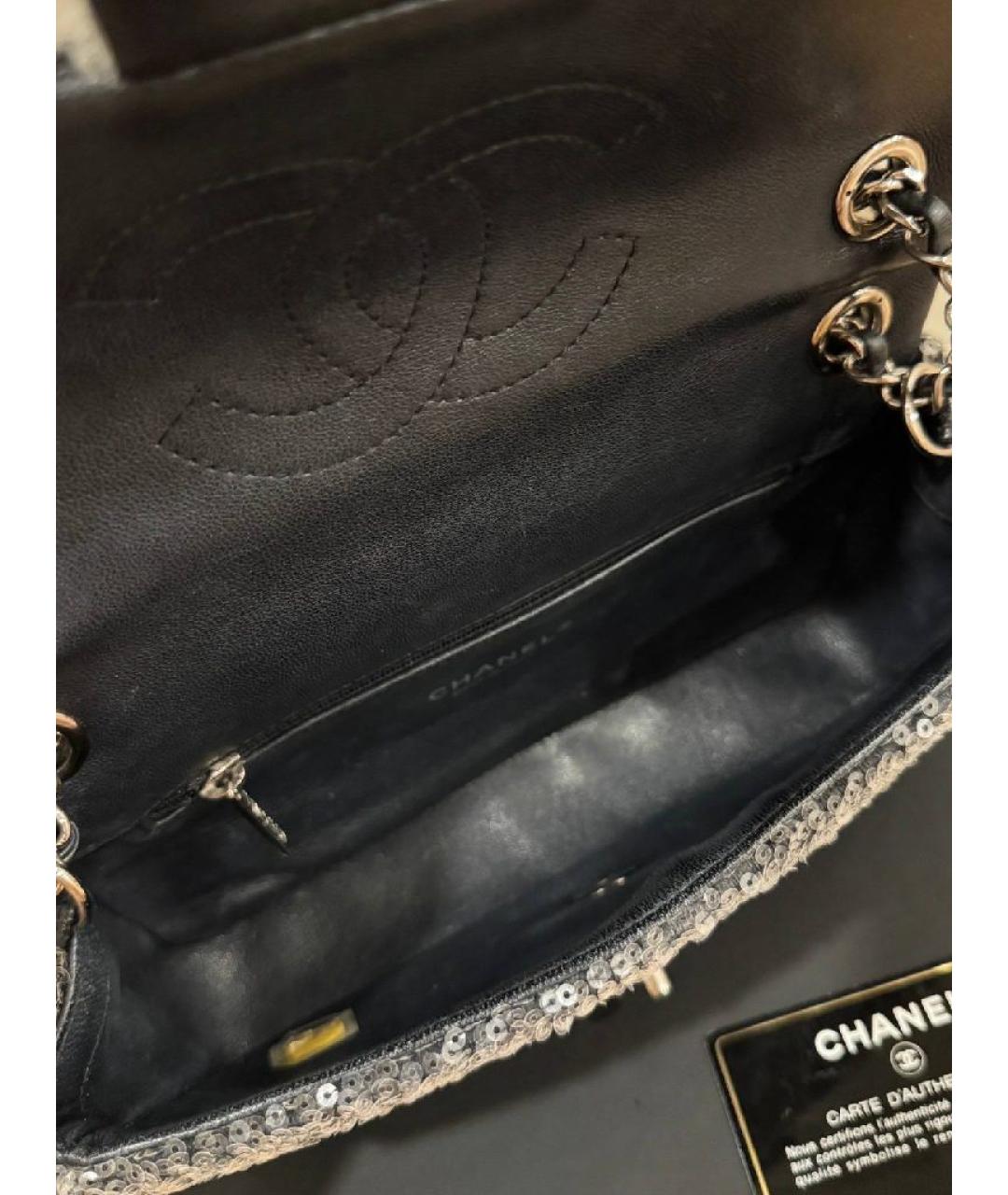 CHANEL Темно-синяя кожаная сумка через плечо, фото 5